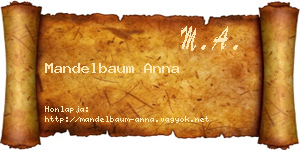 Mandelbaum Anna névjegykártya